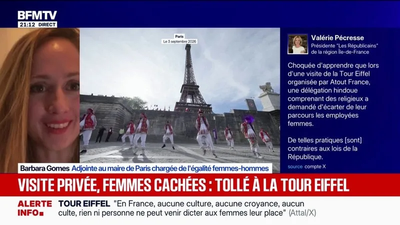 FEMMES ÉCARTÉES LORS DE LA VISITE DE LA TOUR EIFFEL PAR UNE DÉLÉGATION: « IL FAUDRA SANCTIONNER LES RESPONSABLES », ASSURE BARBARA GOMES, ADJOINTE AU MAIRE DE PARIS CHARGÉE DE L’ÉGALITÉ FEMMES-HOMMES