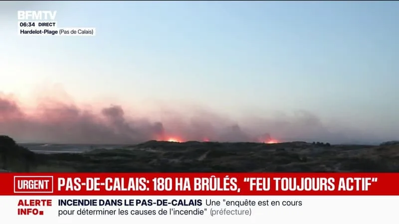 INCENDIE DANS LE PAS-DE-CALAIS: 180 HECTARES BRÛLÉS EN QUELQUES HEURES