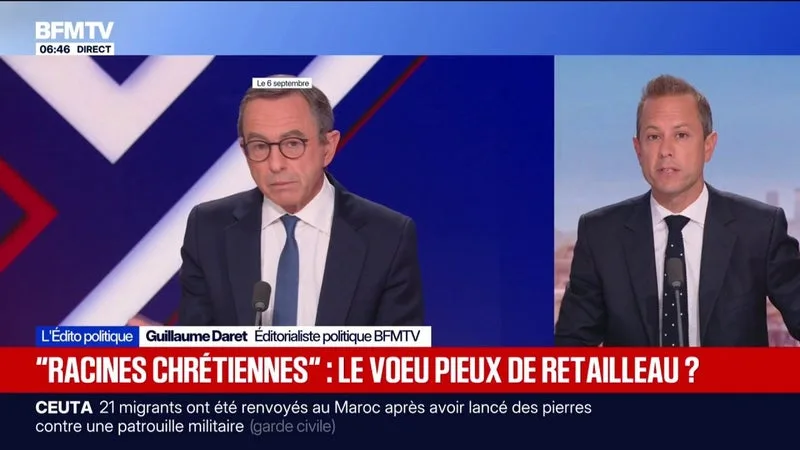 L’ÉDITO POLITIQUE DE GUILLAUME DARET – BRUNO RETAILLEAU, CANDIDAT LR À L’ÉLECTION PRÉSIDENTIELLE, CONFIRME VOULOIR INSCRIRE DANS LA CONSTITUTION QUE « LA FRANCE EST UN PAYS DE TRADITION JUDÉO-CHRÉTIENNE »
