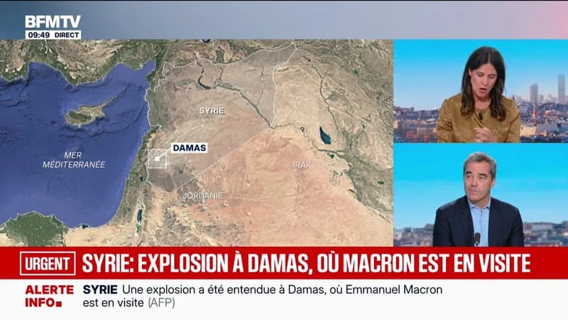 SYRIE: AU MOINS DEUX EXPLOSIONS ONT RETENTI PRÈS DE L’HÔTEL OÙ EMMANUEL MACRON A PASSÉ LA NUIT À DAMAS