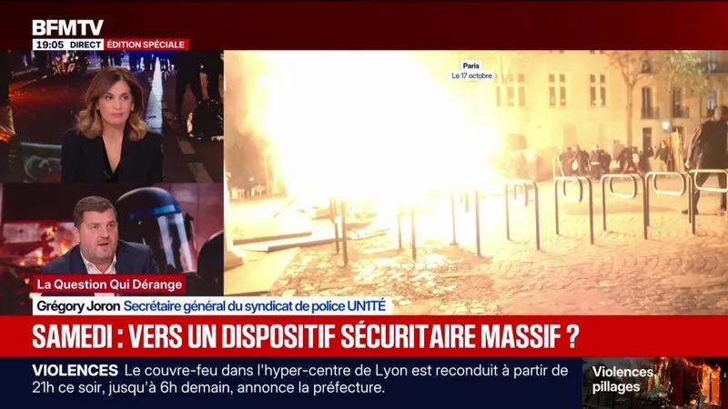 VIOLENCES DU 17 OCTOBRE: « J’AI EU DES MESSAGES DE COLLÈGUES QUI ONT EU PEUR », AFFIRME GRÉGORY JORON, SECRÉTAIRE GÉNÉRAL DU SYNDICAT DE POLICE UNITÉ