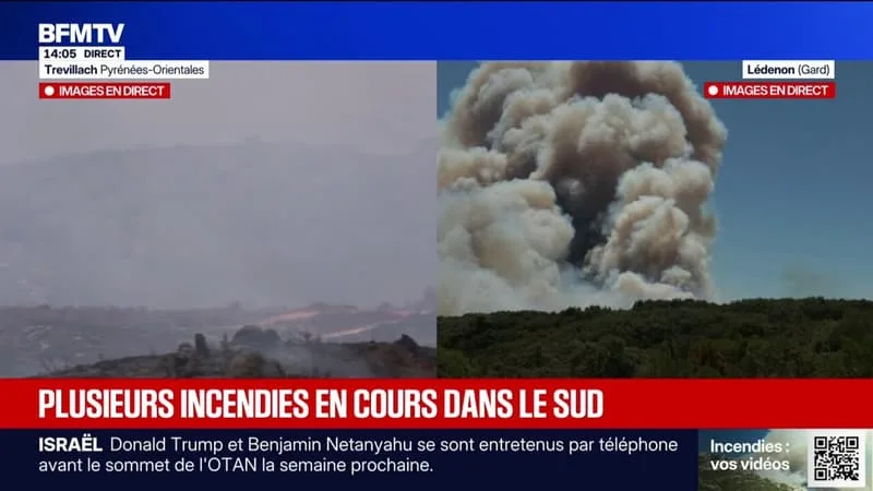 UN NOUVEAU DÉPART DE FEU A ÉTÉ SIGNALÉ SUR LA COMMUNE DE LÉDENON, PRÈS DU PONT DU GARD