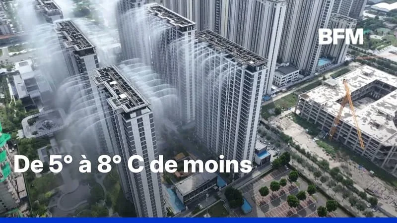 CHINE: DES BRUMISATEURS GÉANTS SUR LES TOITS D’IMMEUBLES RÉSIDENTIELS