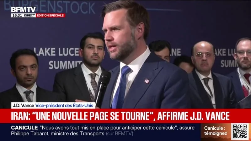 PRÉSENT EN SUISSE POUR NÉGOCIER AVEC L’IRAN, J.D. VANCE SALUE UNE « RENCONTRE HISTORIQUE »