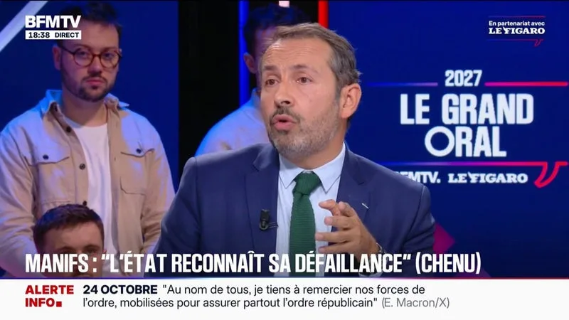 DÉBORDEMENTS LORS DES MANIFESTATIONS: « IL Y A EU UN ÉNORME DÉFAUT D’ANTICIPATION », DÉPLORE SÉBASTIEN CHENU, PRÉSIDENT DU GROUPE RN À L’ASSEMBLÉE NATIONALE