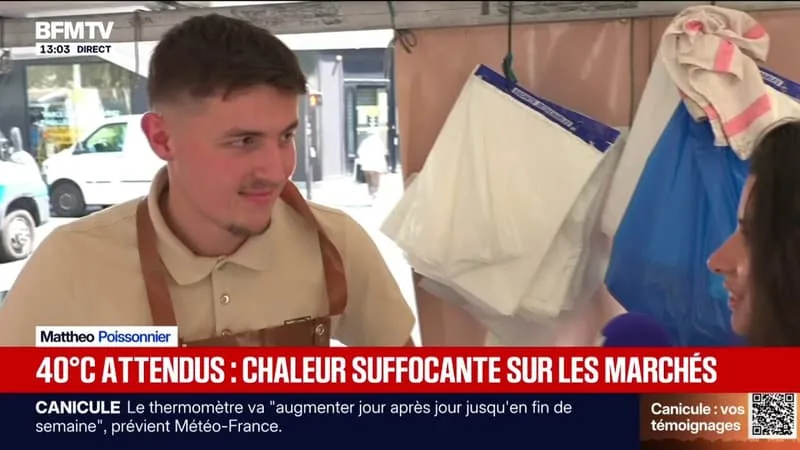 AVEC JUSQU’À 40°C ATTENDUS, LES COMMERÇANTS SUR LES MARCHÉS S’ADAPTENT AUX FORTES CHALEURS