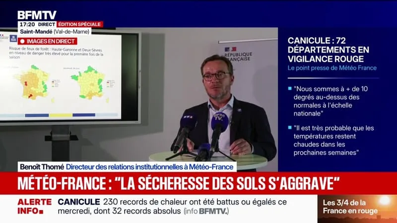 CANICULE: « POUR LES SEMAINES QUI SUIVENT, IL EST TRÈS PROBABLE QUE LES TEMPÉRATURES RESTENT CHAUDES », SELON MÉTÉO-FRANCE