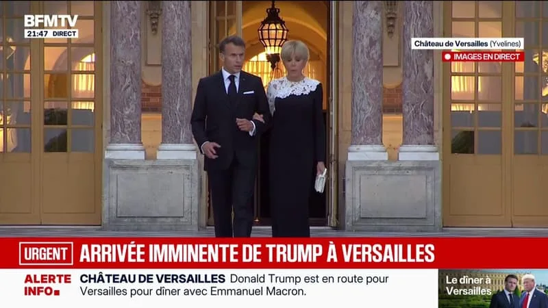 EMMANUEL ET BRIGITTE MACRON ACCUEILLENT DONALD TRUMP AU CHÂTEAU DE VERSAILLES