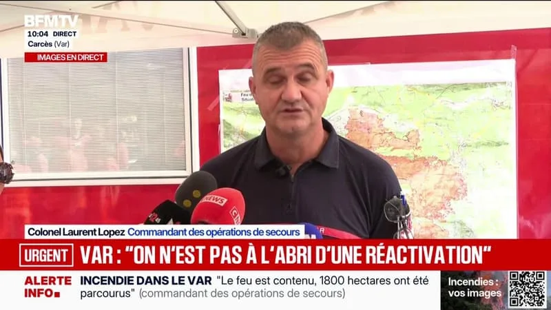 INCENDIE DANS LE VAR: « ON N’EST PAS À L’ABRI D’UNE RÉACTIVATION », PRÉVIENT LE COMMANDANT DES OPÉRATIONS DE SECOURS