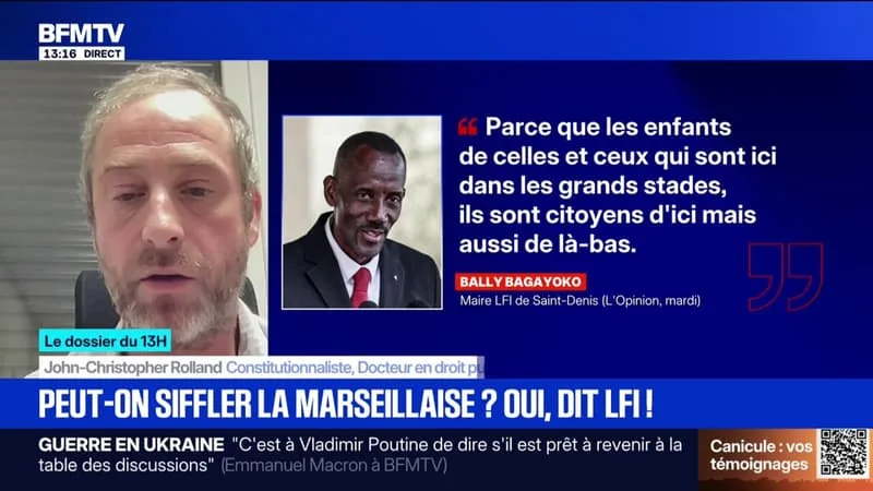 SIFFLER LA MARSEILLAISE: « SUR LE PLAN LÉGAL, C’EST STRICTEMENT INTERDIT DEPUIS 2003 », AFFIRME JOHN-CHRISTOPHER ROLLAND, CONSTITUTIONNALISTE