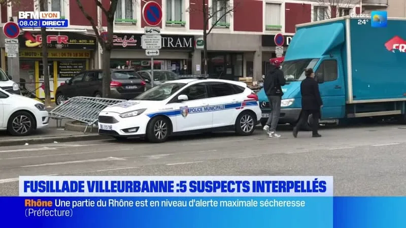FUSILLADE À VILLEURBANNE : 5 SUSPECTS INTERPELLÉS MARDI SOIR