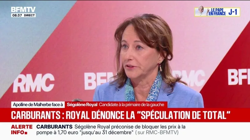CARBURANT: SÉGOLÈNE ROYAL, CANDIDATE À LA PRIMAIRE SOCIALISTE, DÉNONCE « UNE FORME DE SPÉCULATION SUR LA HAUSSE DU PRIX DU PÉTROLE » PAR TOTAL