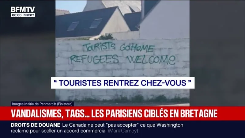 FINISTÈRE: FACE AU SURTOURISME ESTIVAL, LES PARISIENS CIBLÉS PAR DES ACTES DE VANDALISME ET DES TAGS HOSTILES EN BRETAGNE