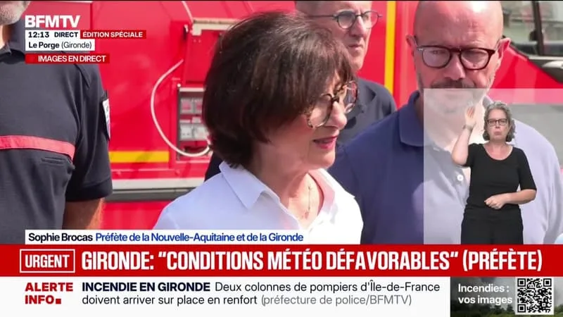 INCENDIE EN GIRONDE: « NOUS AVONS À L’HEURE ACTUELLE 700 SAPEURS-POMPIERS QUI SE BATTENT CONTRE CE FEU TRÈS RUDE », DÉNOMBRE LA PRÉFÈTE SOPHIE BROCAS
