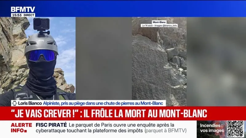 « J’AI VU UN BLOC DE LA TAILLE D’UNE VOITURE S’ENVOLER », RACONTE LORIS, PRIS AU PIÈGE PAR UNE CHUTE DE PIERRES AU MONT-BLANC