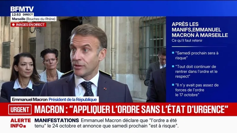 EMMANUEL MACRON: « NOUS SOMMES À SIX MOIS D’UNE ÉLECTION PRÉSIDENTIELLE, CE N’EST PAS LE MOMENT DE LA VIOLENCE »