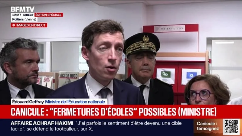 CANICULE: ÉDOUARD GEFFRAY ÉVOQUE « 784 ÉCOLES ET COLLÈGES QUI ONT DÉCIDÉ DES AMÉNAGEMENTS D’HORAIRES »