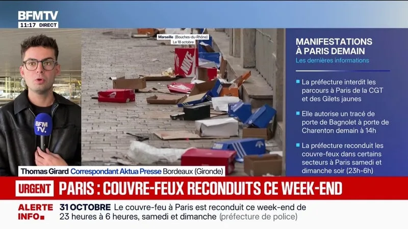 MANIFESTATION DU 31 OCTOBRE: LE CORTÈGE NE PASSERA PAS PAR L’HYPERCENTRE DE BORDEAUX, UN COUVRE-FEU MIS EN PLACE SAMEDI SOIR POUR LES MINEURS NON ACCOMPAGNÉS
