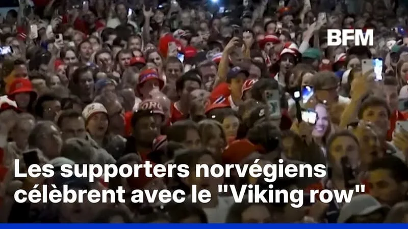 NORVÈGE: LES SUPPORTERS FÊTENT LA VICTOIRE FACE AU BRÉSIL AVEC UN GIGANTESQUE « VIKING ROW »