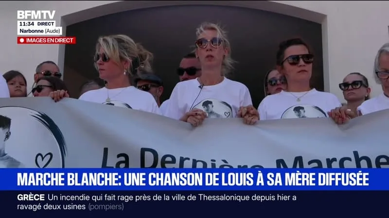 MARCHE BLANCHE À NARBONNE: UNE MUSIQUE COMPOSÉE PAR LOUIS POUR SA MÈRE DIFFUSÉE EN HOMMAGE À L’ADOLESCENT LYNCHÉ À MORT