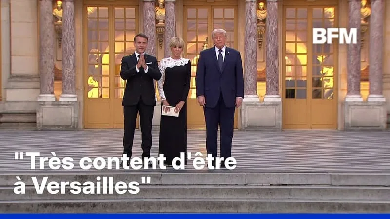 LE COUPLE MACRON ACCUEILLE DONALD TRUMP AU CHÂTEAU DE VERSAILLES
