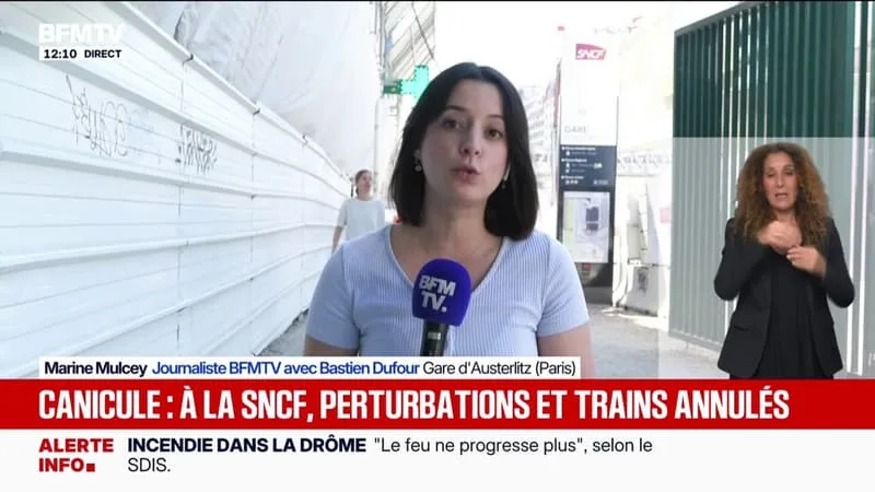 CANICULE: UN TIERS DES TRAINS SUR LES LIGNES PARIS-CLERMONT, PARIS-LIMOGES-TOULOUSE ET BORDEAUX-MARSEILLE SONT SUPPRIMÉS