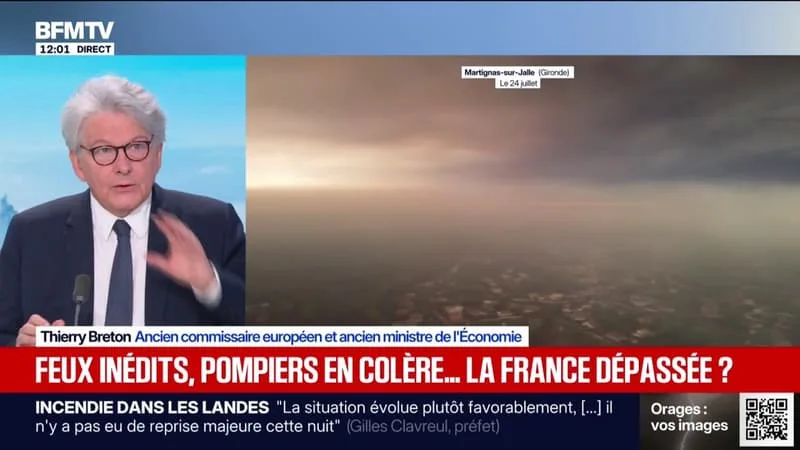 INCENDIES: « LA FRANCE EST DEVENUE UN PAYS D’EUROPE DU SUD », AFFIRME THIERRY BRETON