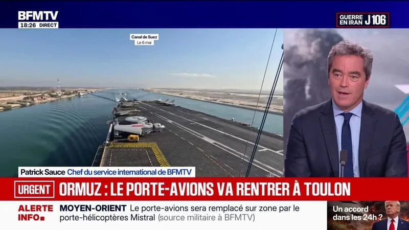 GUERRE AU MOYEN-ORIENT: LE PORTE-AVIONS CHARLES-DE-GAULLE VA RENTRER À TOULON (INFO BFMTV)