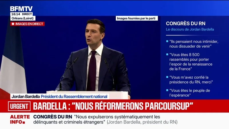 CONGRÈS DU RN: « SOUS LA PRÉSIDENCE DE MARINE LE PEN, NOTRE GOUVERNEMENT METTRA EN PLACE LE PRINCIPE DU CASSEUR-PAYEUR (…), QUE CEUX QUI PILLENT SACHENT QU’ILS DEVRONT REMBOURSER »