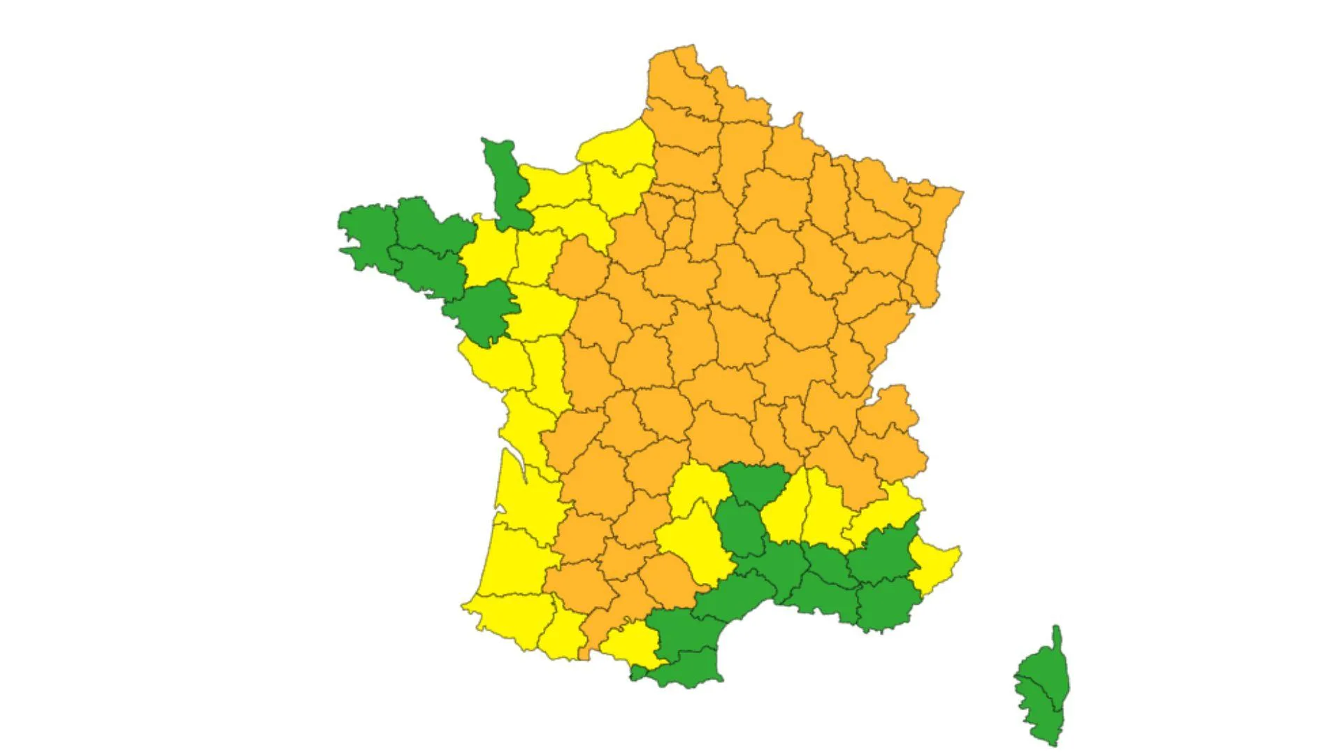 MÉTÉO : 58 DÉPARTEMENTS EN VIGILANCE ORANGE CE VENDREDI, LA MOITIÉ DES FRANÇAIS CONCERNÉS