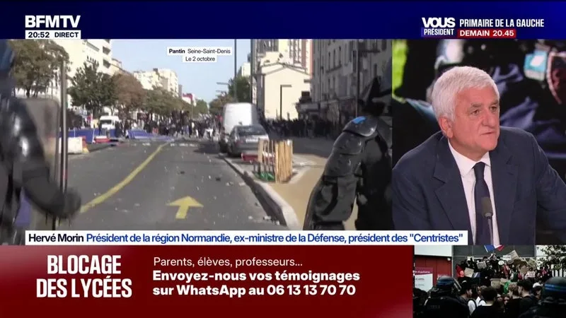 « JE SUIS INQUIET, ON NOUS ANNONCE DES MANIFESTATIONS FORTES CE MARDI « , DÉCLARE HERVÉ MORIN, PRÉSIDENT DE LA RÉGION NORMANDIE