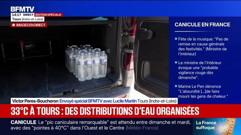 CANICULE: À TOURS, DES DISTRIBUTIONS D’EAU ORGANISÉES POUR LES PERSONNES LES PLUS ISOLÉES ET VULNÉRABLES