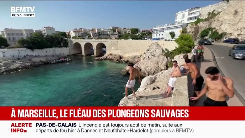 MARSEILLE: LES CONTRÔLES SE MULTIPLIENT POUR DISSUADER LES JEUNES DE FAIRE DES PLONGEONS SAUVAGES