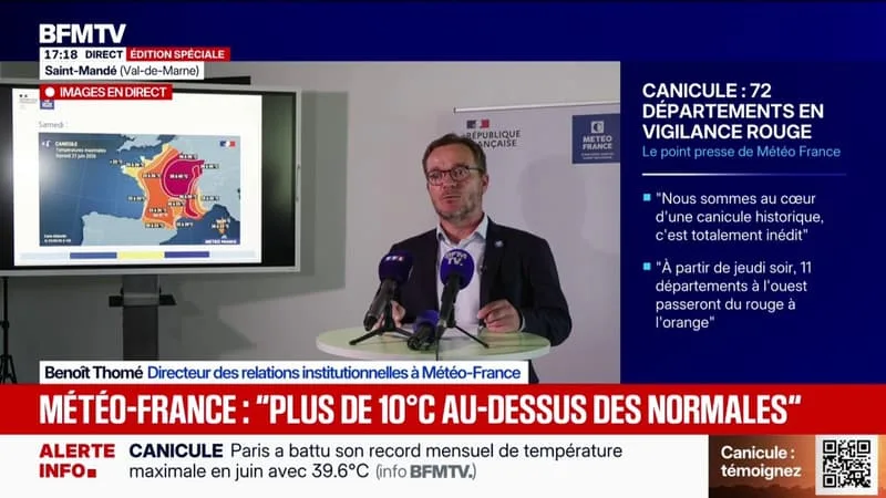 CANICULE: « 11 DÉPARTEMENTS À L’OUEST PASSERONT DU ROUGE À L’ORANGE » JEUDI, ANNONCE MÉTÉO-FRANCE