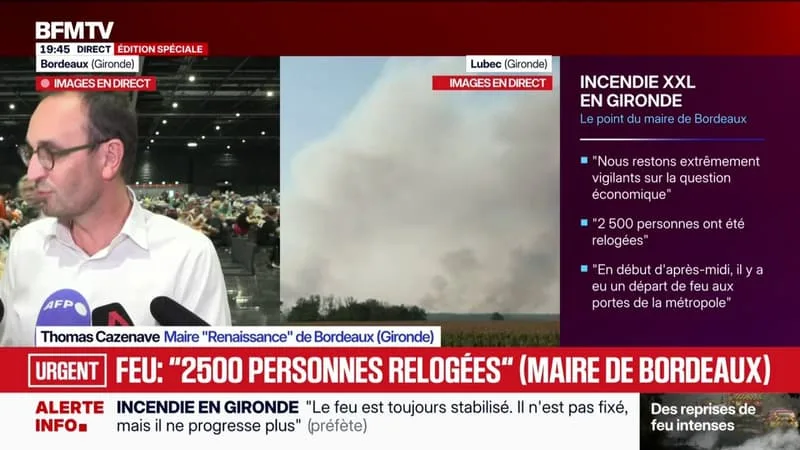 INCENDIES EN GIRONDE: « LA SITUATION EST MAÎTRISÉE », MALGRÉ « UN DÉPART DE FEU AUX PORTES DE LA MÉTROPOLE » BORDELAISE, INDIQUE LE MAIRE