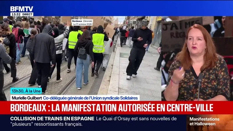 MANIFESTATIONS DU 31 OCTOBRE: « IL Y A UNE DÉRIVE, IL Y A DES INTERDICTIONS PARTOUT EN FRANCE », DÉPLORE MURIELLE GUILBERT (SOLIDAIRES)