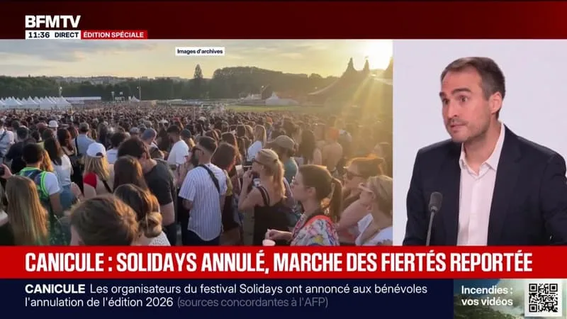 ANNULATION DU FESTIVAL SOLIDAYS EN RAISON DE LA CANICULE, « IL Y AURA DES CONSÉQUENCES FINANCIÈRES », EXPLIQUE STEVEN BELLERY, CHEF DU SERVICE CULTURE DE BFMTV