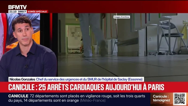 CANICULE: « IL Y A DE PLUS EN PLUS DE CONSTATS DE DÉCÈS DE PERSONNES À LEUR DOMICILE », OBSERVE NICOLAS GONZALES, CHEF DU SERVICE DES URGENCES À L’HÔPITAL DE SACLAY