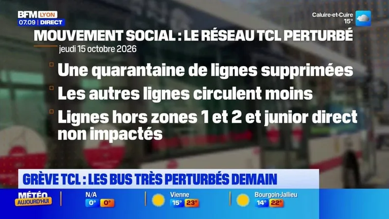 MOUVEMENT SOCIAL : LE RÉSEAU TCL PERTURBÉ