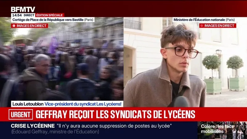 MOBILISATION LYCÉENNE: « DES MOYENS HUMAINS ET MATÉRIELS » SONT LES PRIORITÉS, SELON LOUIS LETOUBLON, VICE-PRÉSIDENT DU SYNDICAT LES LYCÉENS !