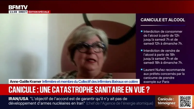 CANICULE: MOUCHES SUR LES PLAIES, PATIENTS DÉSHYDRATÉS, « LES GENS VONT DE PLUS EN PLUS MAL », RACONTE ANNE-GAËLLE KRAMER, DU COLLECTIF DES INFIRMIERS LIBÉRAUX EN COLÈRE