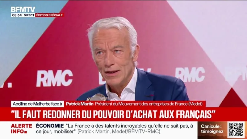 RÉCHAUFFEMENT CLIMATIQUE: « IL Y AURA DE TOUTE FAÇON DES PERTES ET DES CRÉATIONS D’EMPLOIS », ESTIME PATRICK MARTIN, PRÉSIDENT DU MEDEF