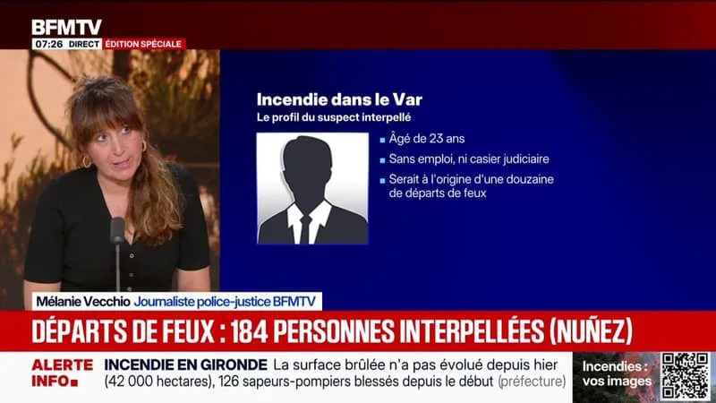 INCENDIE DANS LE VAR: UN HOMME DE 23 ANS MIS EN EXAMEN ET INCARCÉRÉ POUR PLUSIEURS DÉPARTS DE FEU VOLONTAIRES