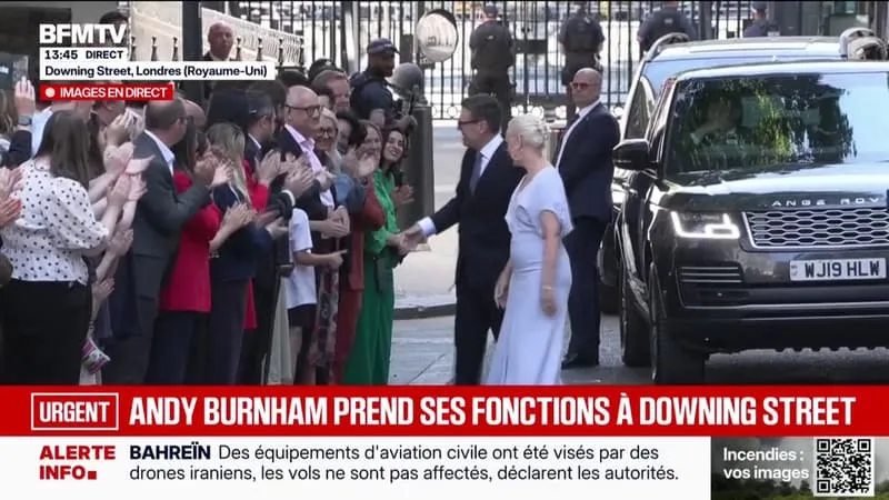 ROYAUME-UNI: LE NOUVEAU PREMIER MINISTRE, ANDY BURNHAM ARRIVE À DOWNING STREER
