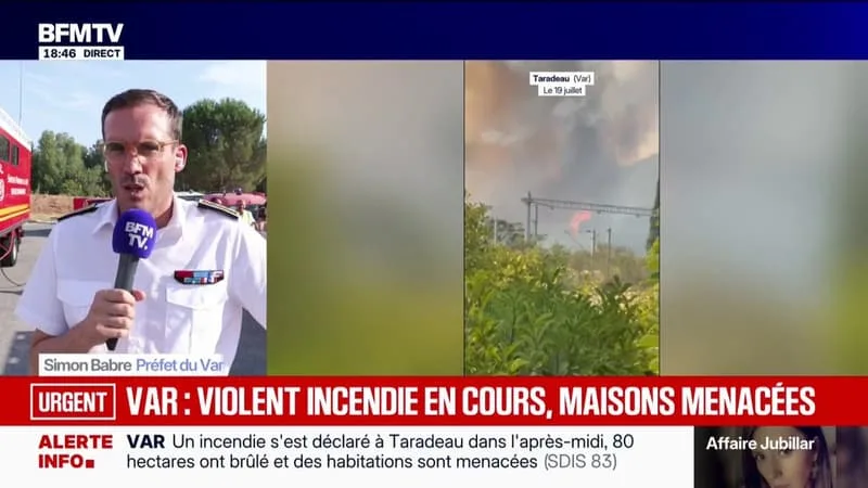 INCENDIE DANS LE VAR: À CAUSE D’UN MISTRAL IMPORTANT, LE FEU A « PARCOURU 120 HECTARES » DU CÔTÉ DES ARCS APRÈS AVOIR BRÛLÉ UNE SOIXANTAINE D’HECTAIRES À TARADEAU, EXPLIQUE LE PRÉFET DU VAR