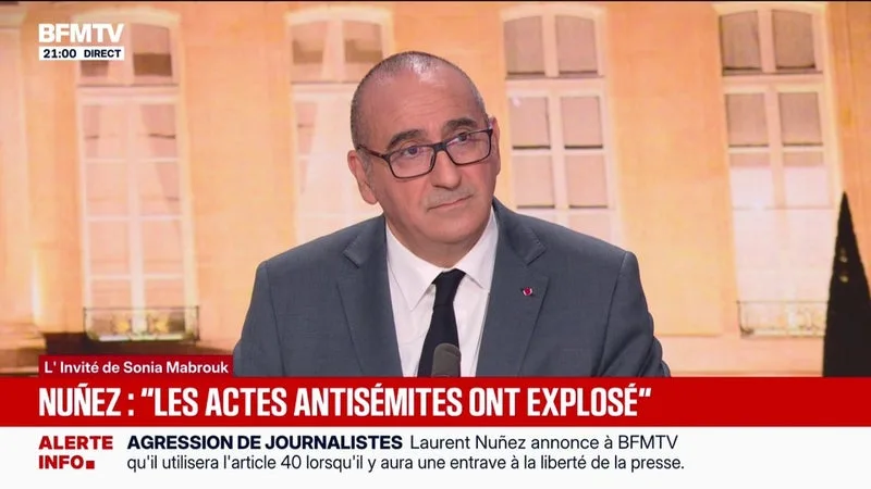 ÉCRITS ANTISÉMITES ATTRIBUÉS À JORDAN BARDELLA: « SI LES PROPOS ONT ÉTÉ TENUS, C’EST INACCEPTABLE », ASSURE LAURENT NUÑEZ, MINISTRE DE L’INTÉRIEUR