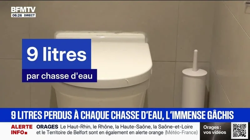 À CHAQUE CHASSE D’EAU TIRÉE, NEUF LITRES D’EAU POTABLE EN MOYENNE DISPARAISSENT DANS LES CANALISATIONS