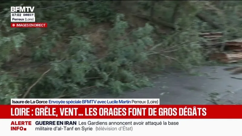 1.000 FOYERS À PERREUX DANS LA LOIRE TOUJOURS PRIVÉS D’ÉLECTRICITÉ APRÈS LE PASSAGE D’UN VIOLENT ORAGE