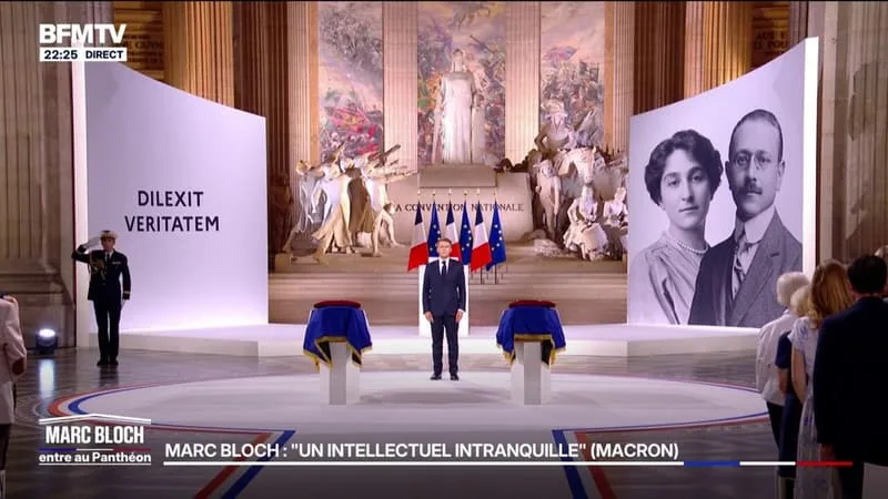 ENTRÉE DE MARC BLOCH AU PANTHÉON: LA MARSEILLAISE RETENTIT POUR CLÔTURER LA CÉRÉMONIE