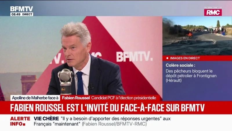 FABIEN ROUSSEL, CANDIDAT PCF À L’ÉLECTION PRÉSIDENTIELLE, ESTIME QU’IL FAUT « METTRE UN STOP SUR L’ÉCONOMIE DE GUERRE, SUR LE SURARMEMENT DE LA FRANCE ET L’UNION EUROPÉENNE »